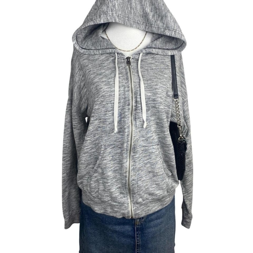 Hollister Hoodie Womens Large Gray Full Zip Up Surf Y2K Streetwear